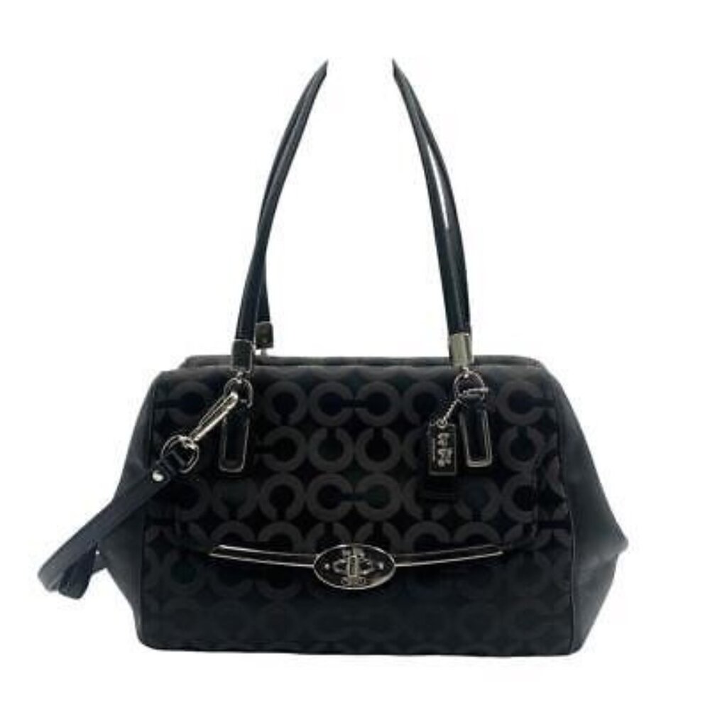 Coach Madeline Black Signature C's Shoulder Bag Handbag Purse